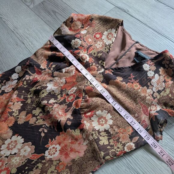 Vintage elementz Y2K‎ Floral Asymmetric Fairycore Cottagecore Midi Dress Size L - Picture 7 of 8